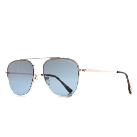 TOM FORD Abott Sunglasses TF667 Gold Light Blue NEW - Picture 1 of 10